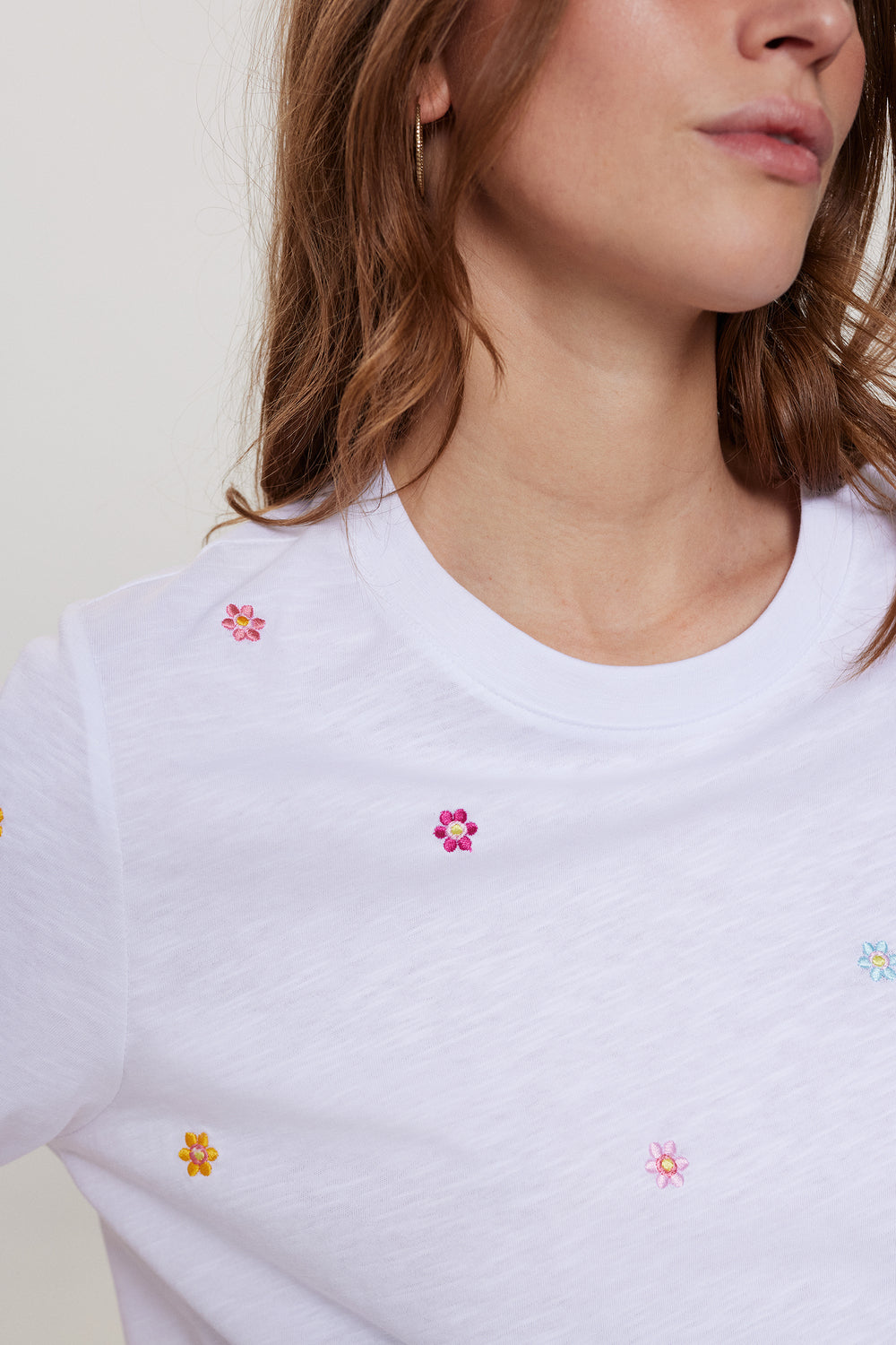 Numph nupilar t-shirt - bright white with flowers