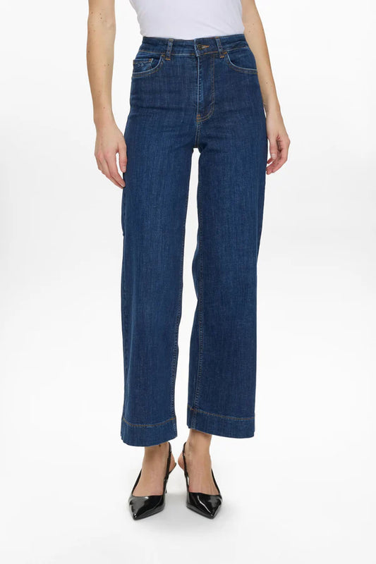 Numph NUPARIS HR WIDE JEANS - P3012 - Dark Blue Denim