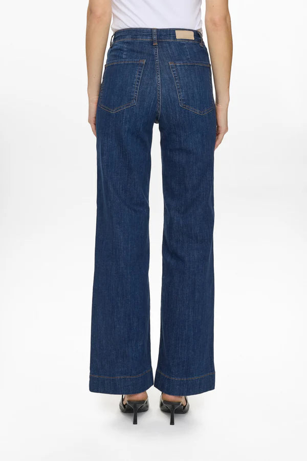 Numph NUPARIS HR WIDE JEANS - P3012 - Dark Blue Denim