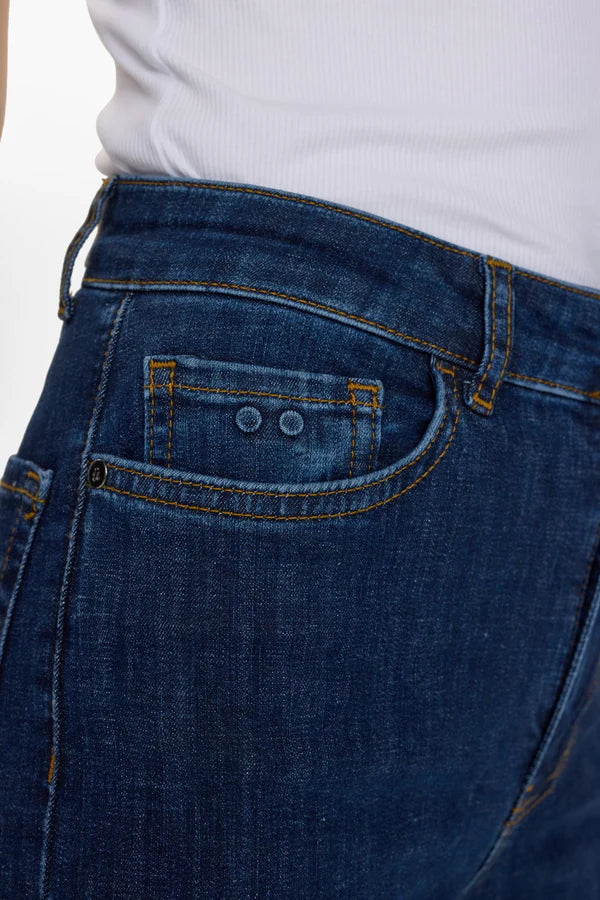 Numph NUPARIS HR WIDE JEANS - P3012 - Dark Blue Denim