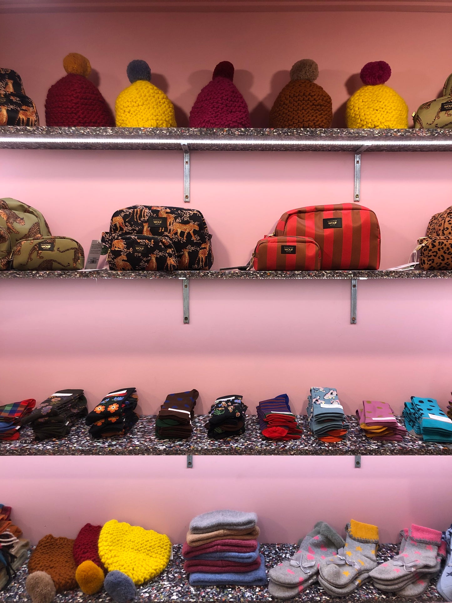 Gilly B Yellow/Pink Bobble Hat