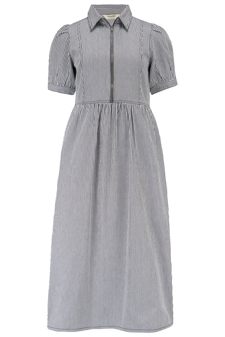 Sugarhill Gillian midi smock dress - Monochrome stripes