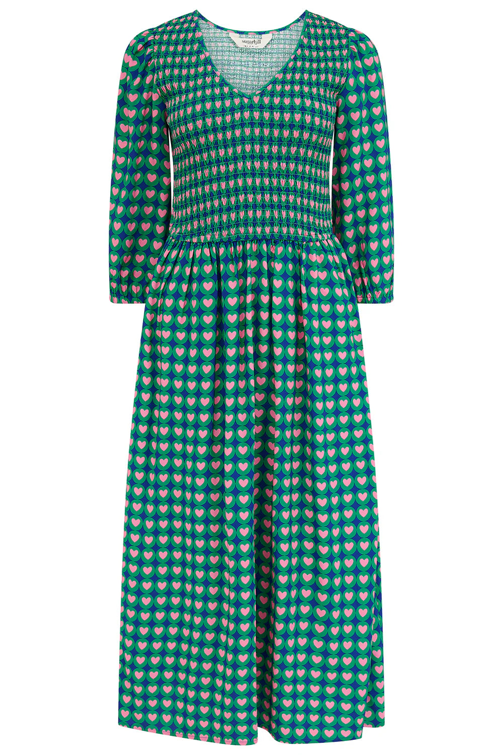 Sugarhill della shirred midi dress