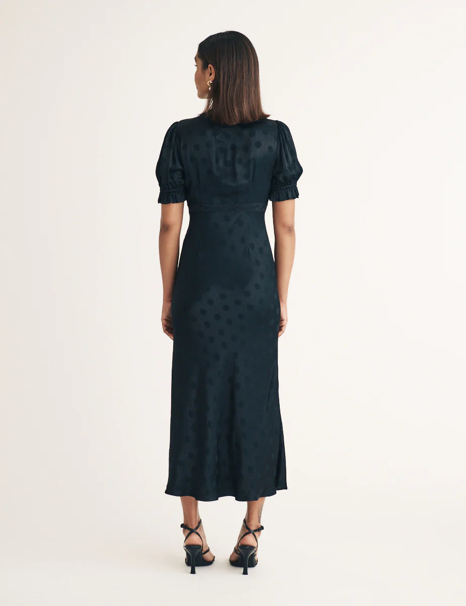 Nobody's child Angela Midi dress Crinkle Black