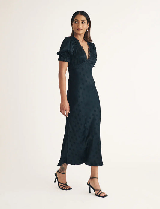Nobody's child Angela Midi dress Crinkle Black