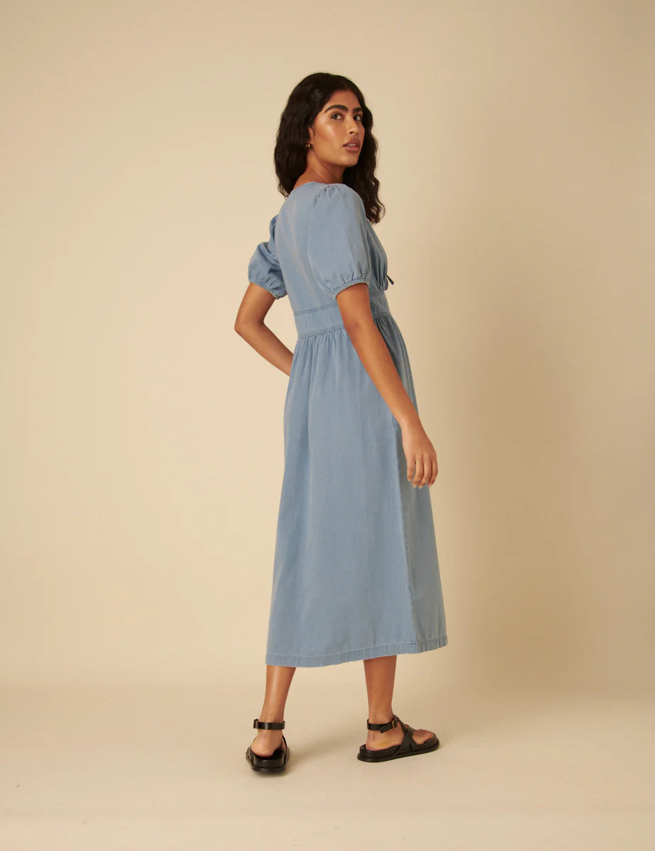 Nobody's child Light Blue Denim Astra Midi Dress