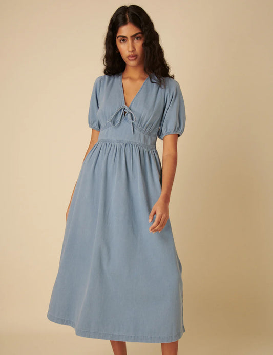 Nobody's child Light Blue Denim Astra Midi Dress