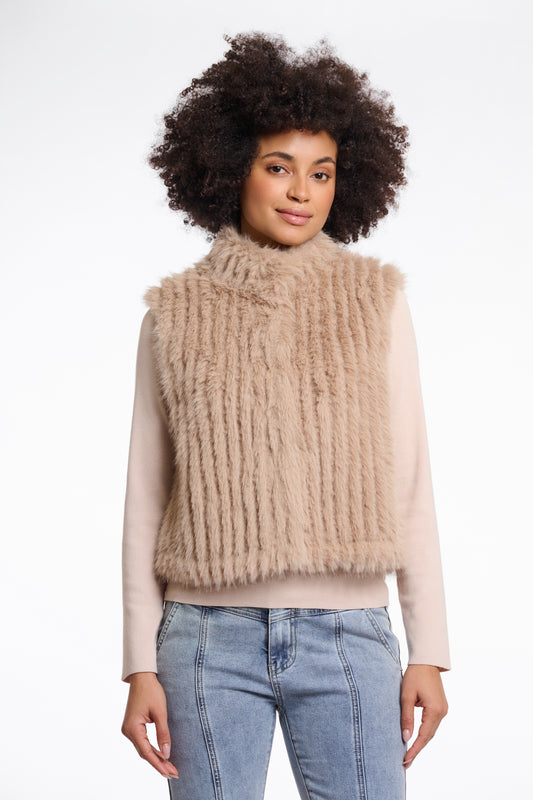 Rino & Pelle Dara gilet with closure oat