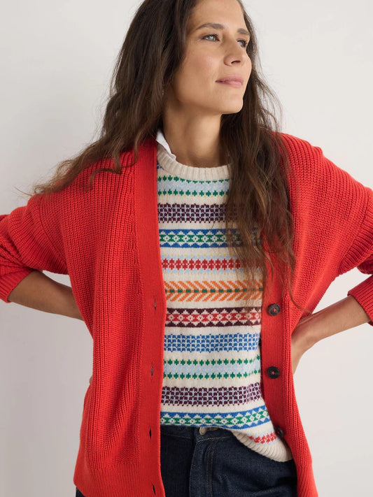 Seasalt Winding creek cardigan -Tomato