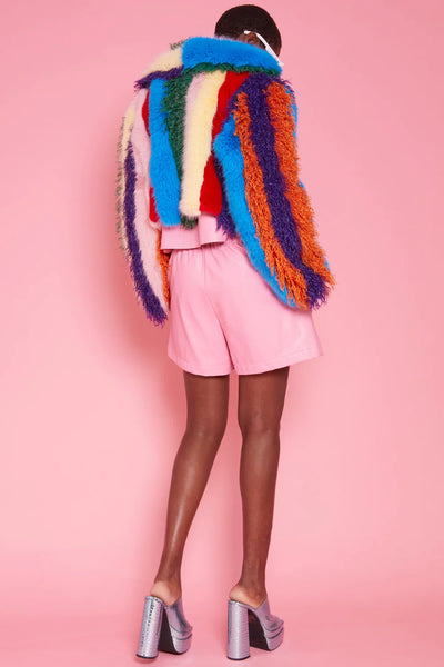 Jayley Multi colored handmade Gigi faux fur jacket