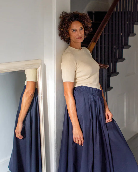 Chalk Audrey Skirt Navy