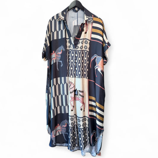 Cecile Wang Grey ‘Hermes’ Style Horse Dress