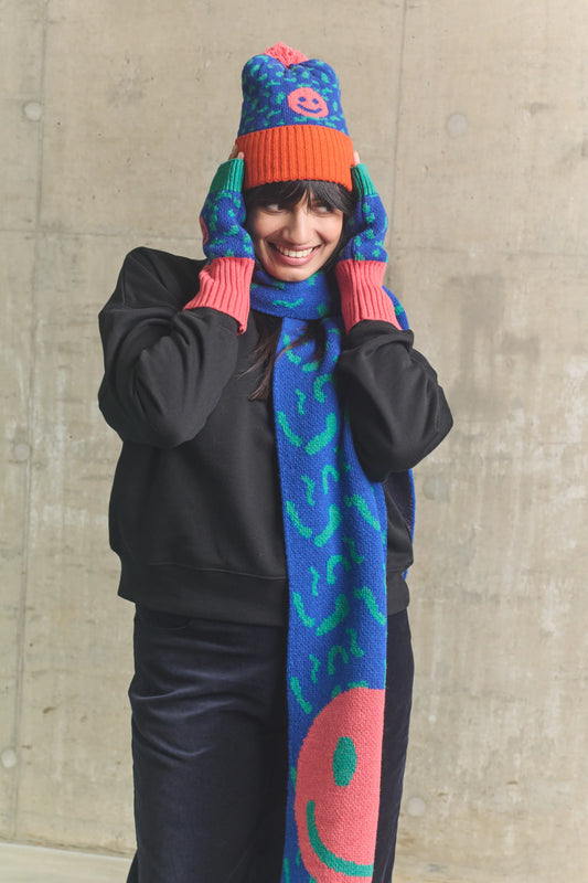 Smiley Wool Bobble Hat