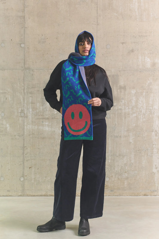 Smiley Wool Scarf - Large