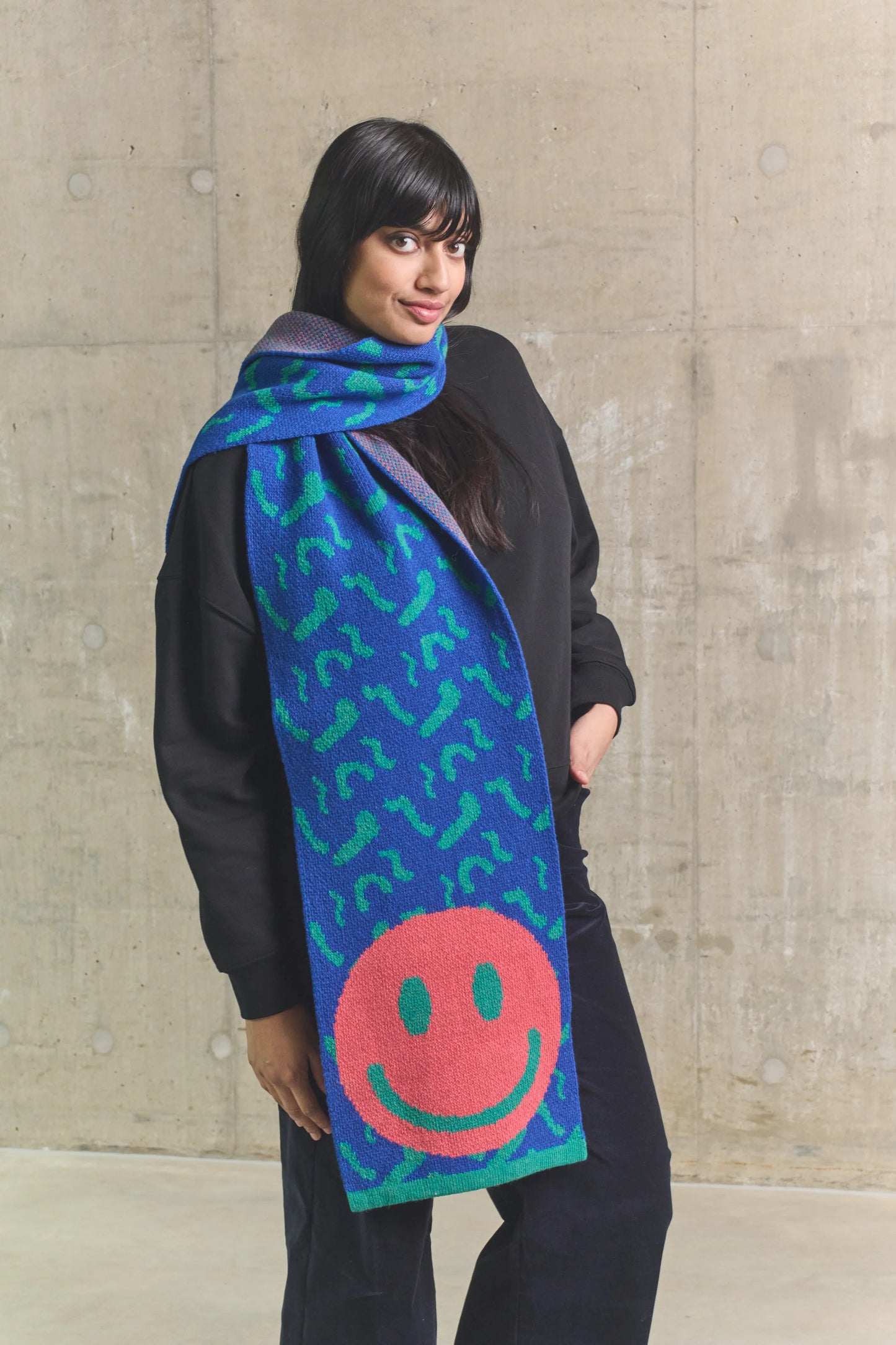 Smiley Wool Scarf - Large