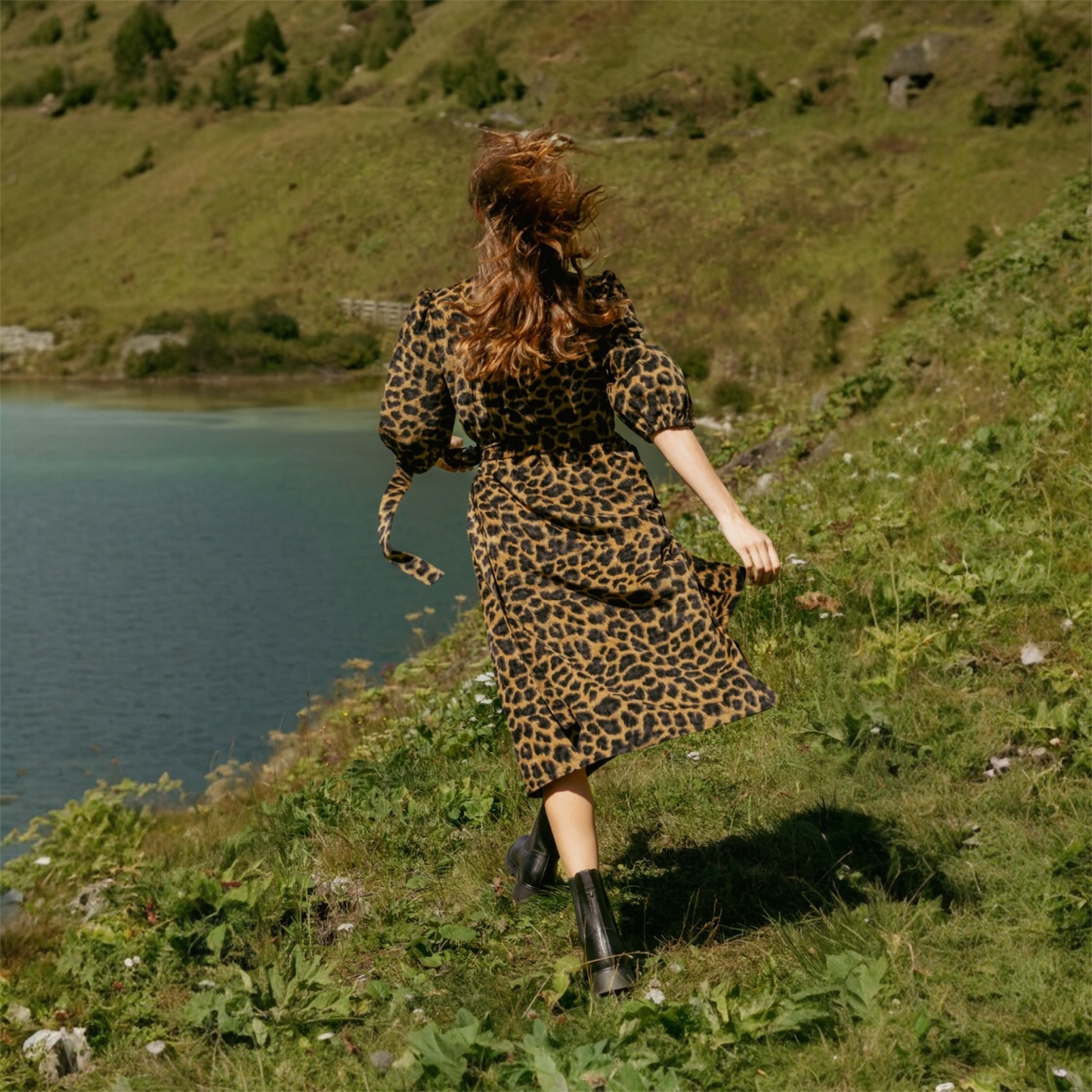 Traffic People Leopard Print Wrap Dress