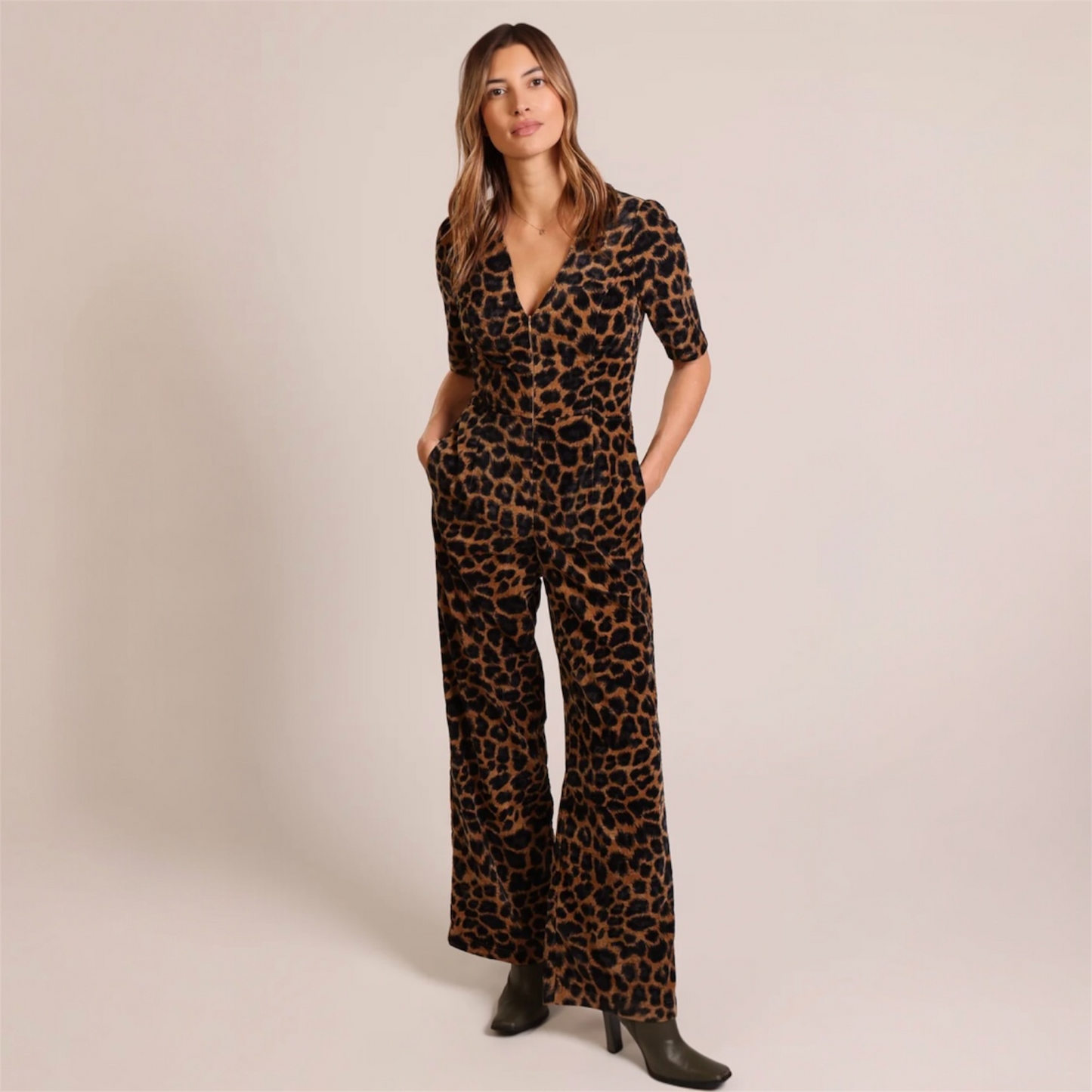 Traffic People Clan Leopard Print Jumpsuit