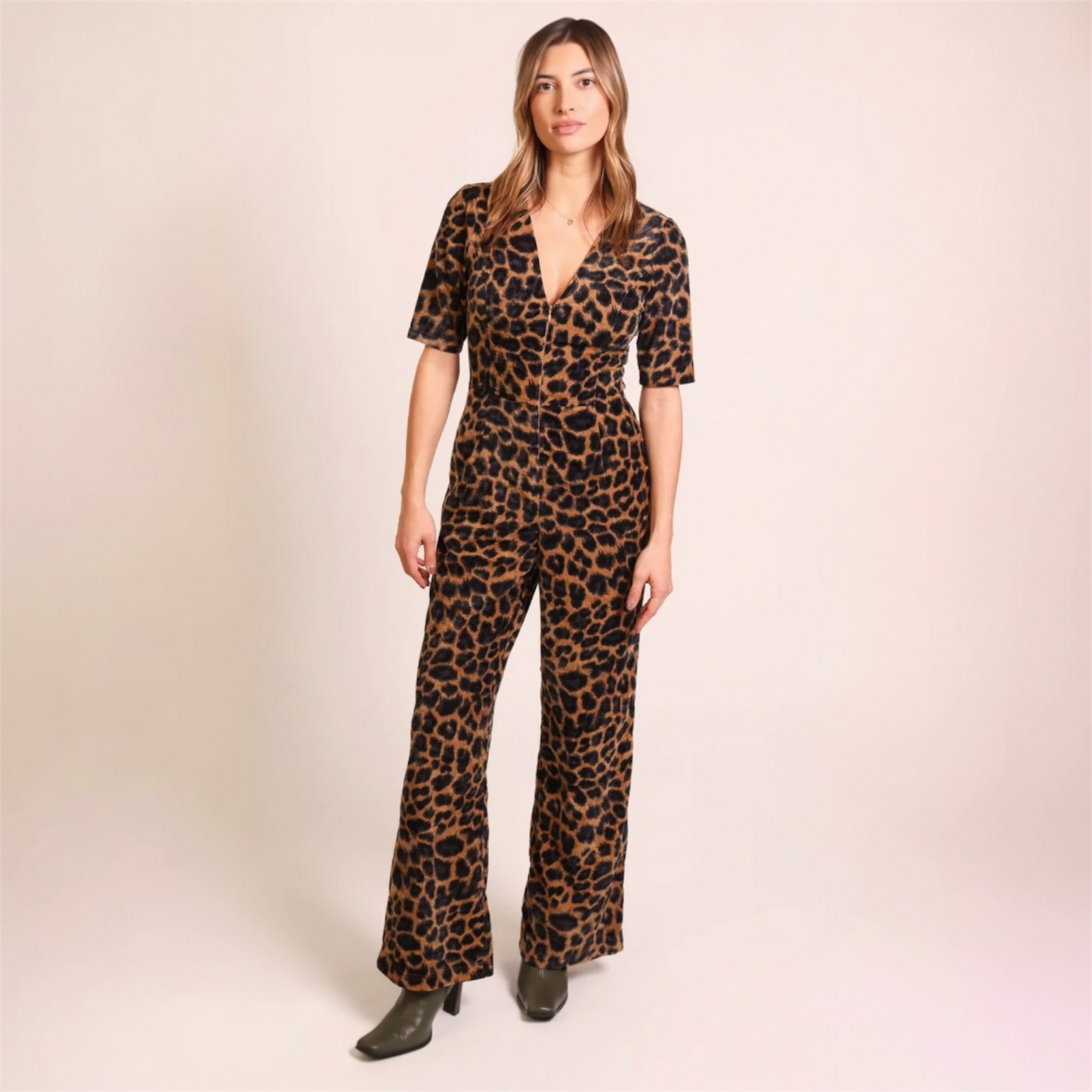 Traffic People Clan Leopard Print Jumpsuit