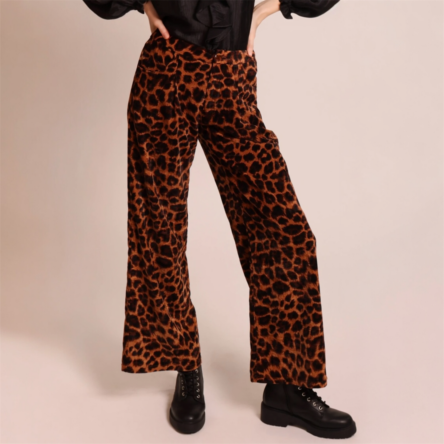 Traffic People Lulu Leopard Wide Leg Trousers