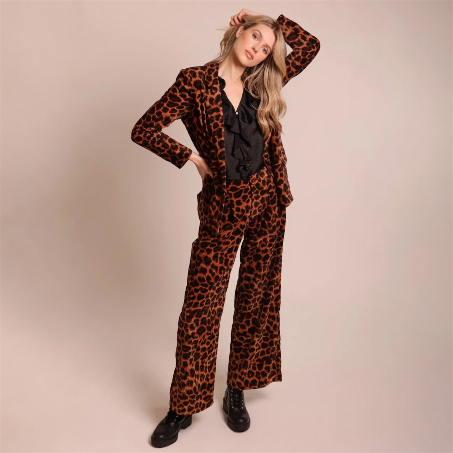 Traffic People Ava Rose Leopard Blazer Jacket
