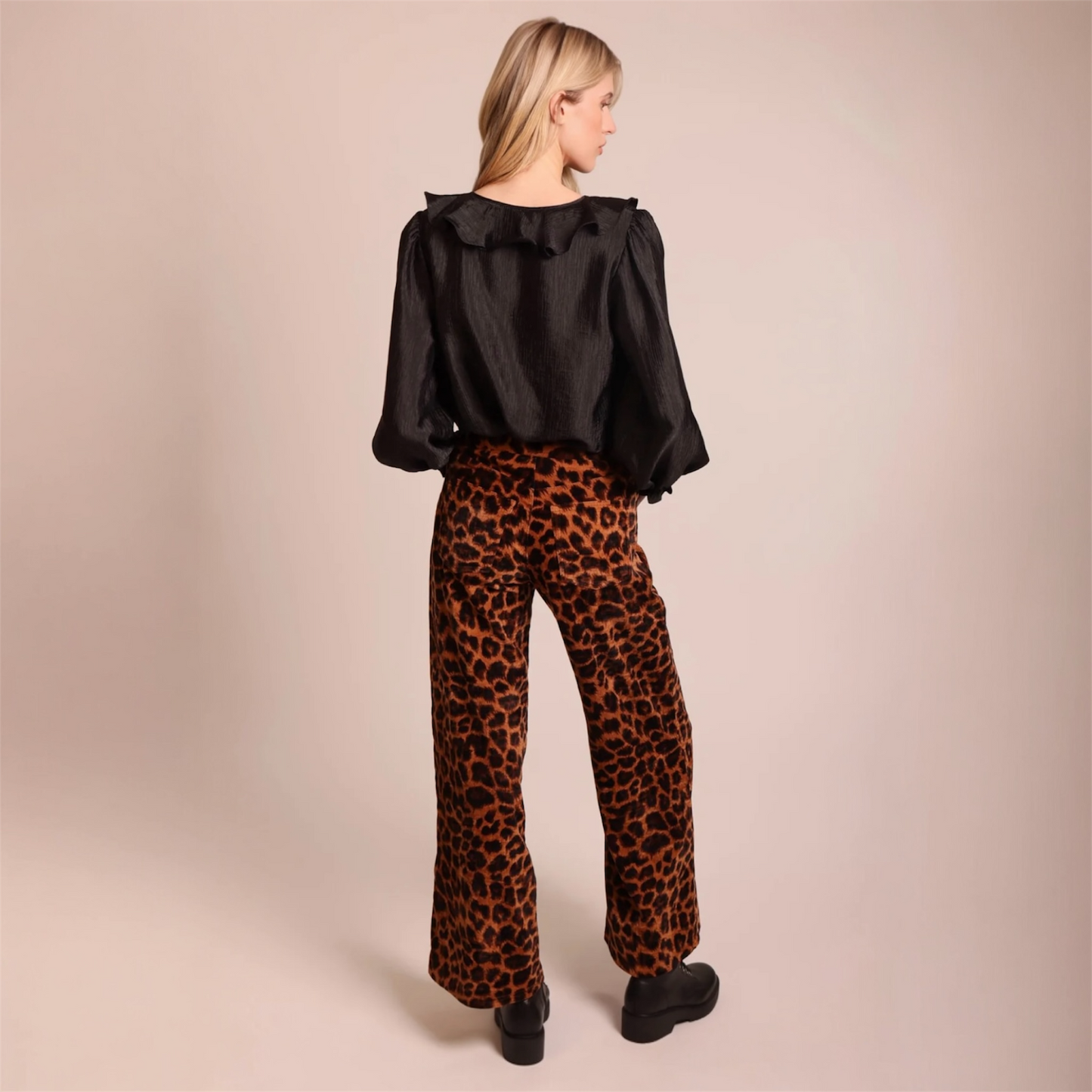 Traffic People Lulu Leopard Wide Leg Trousers