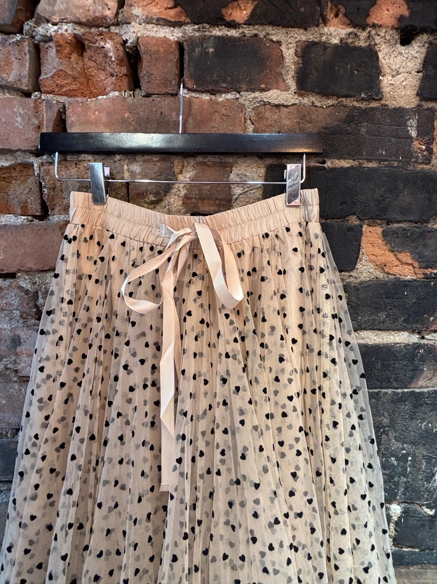 Choklate Paris Heart Tulle Skirt Beige