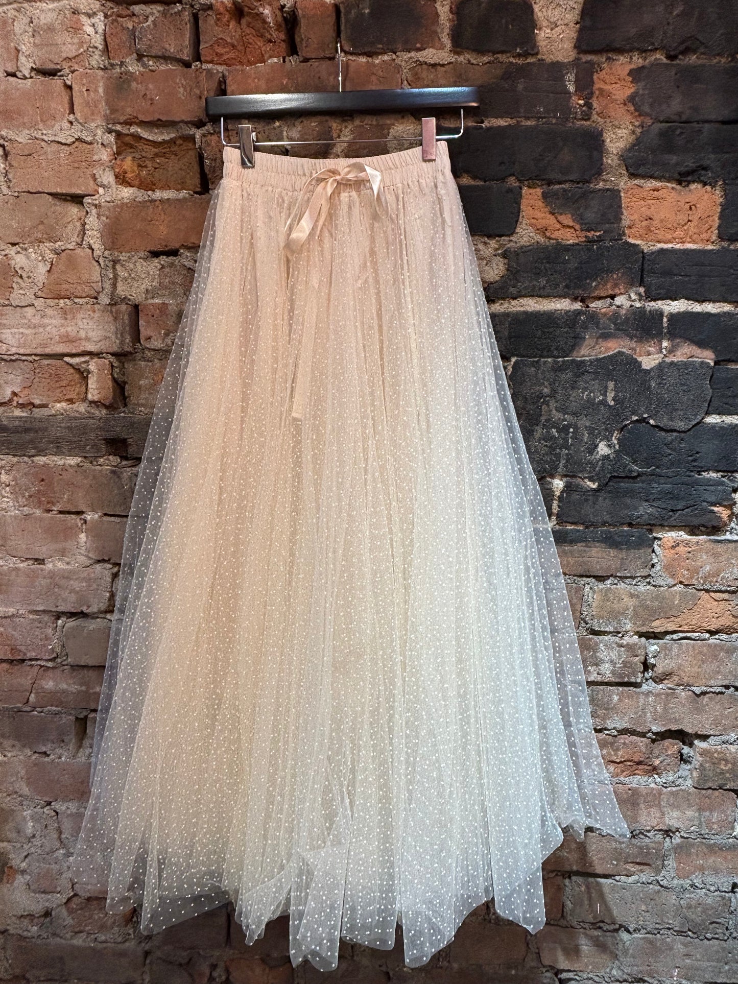 Choklate Paris Polka Dot Tulle Skirt Ecru