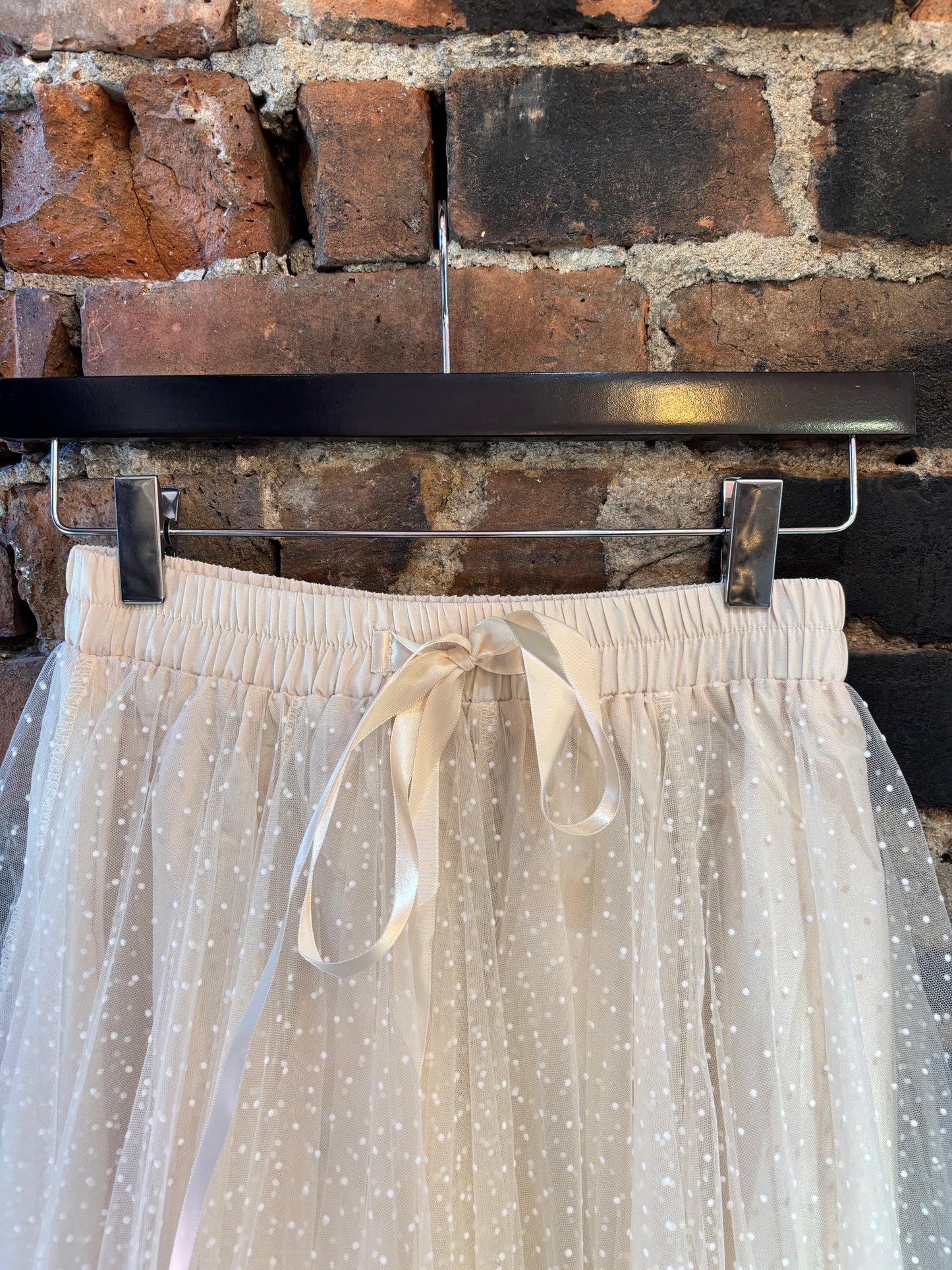 Choklate Paris Polka Dot Tulle Skirt Ecru