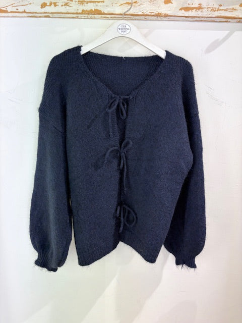 Kris ana Tie up cardigan 8886 Navy