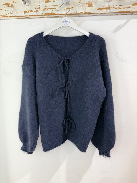 Kris ana Tie up cardigan 8886 Navy