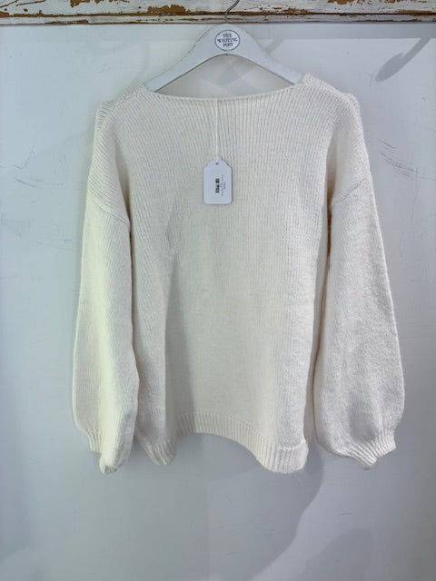 Kris ana Tie up cardigan 8886 Cream