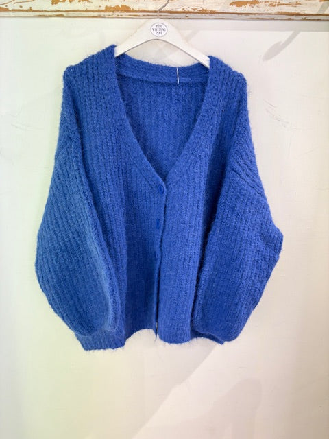 Kris ana button up cardigan 8883 Royal blue