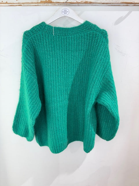 Kris ana button up cardigan 8883 Green