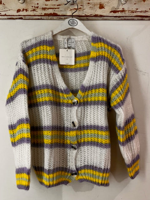 Italian collection knitwear - Stripey mohair mix cardigan