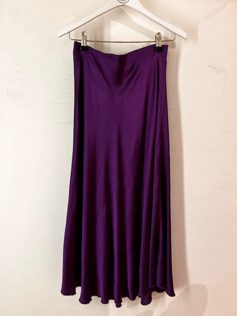 Italian collection satin slip skirt - Dark purple