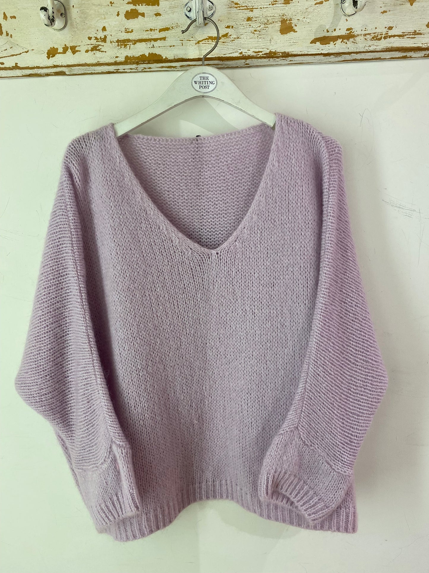 Italian collection mohair v-neck jumper - Lilac