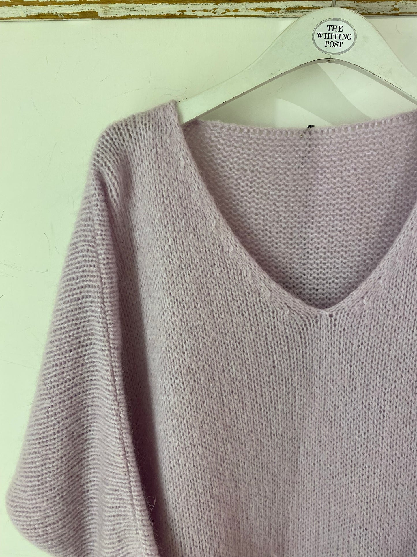 Italian collection mohair v-neck jumper - Lilac