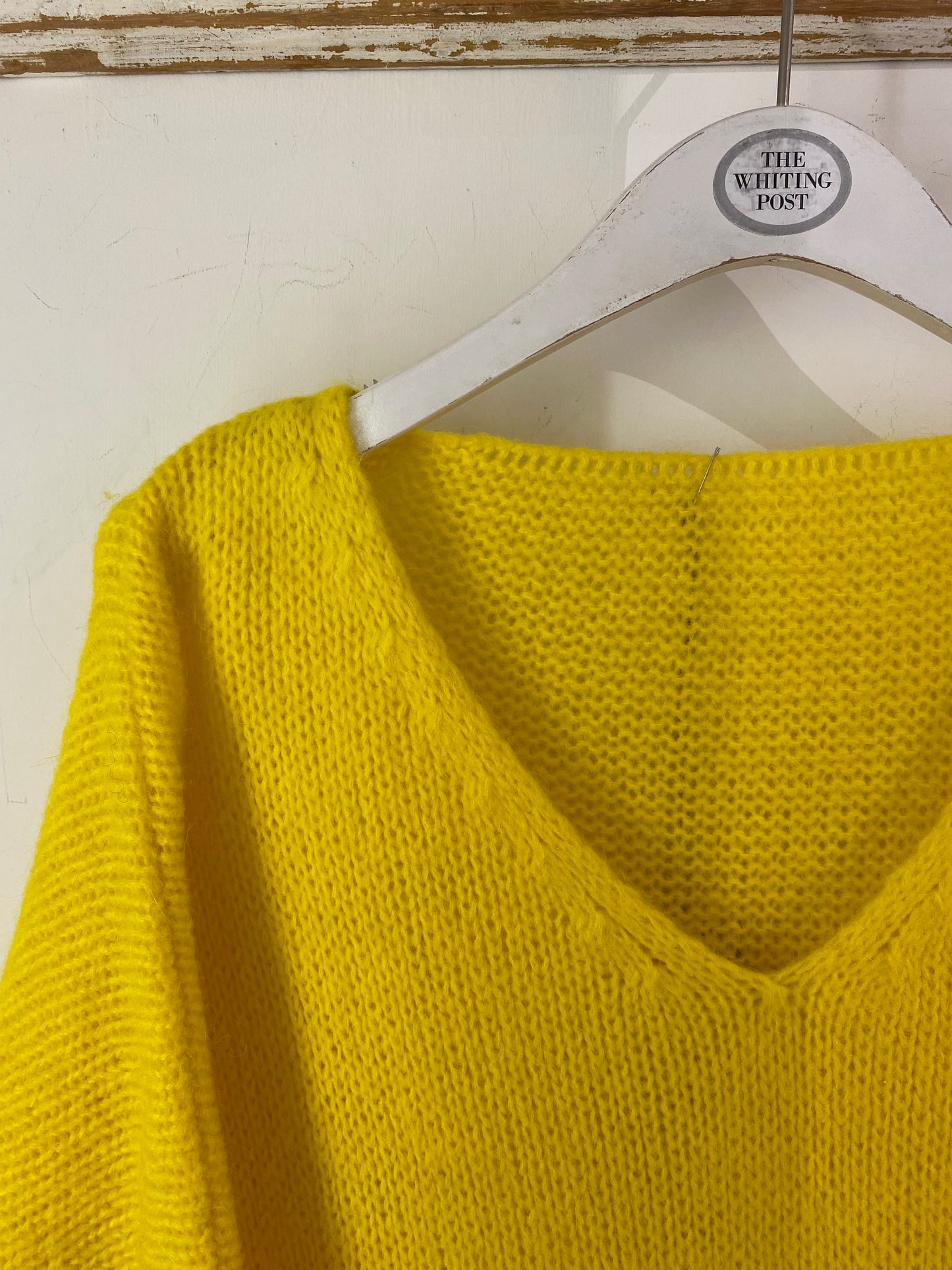 Italian collection mohair v-neck jumper - Bright yellow