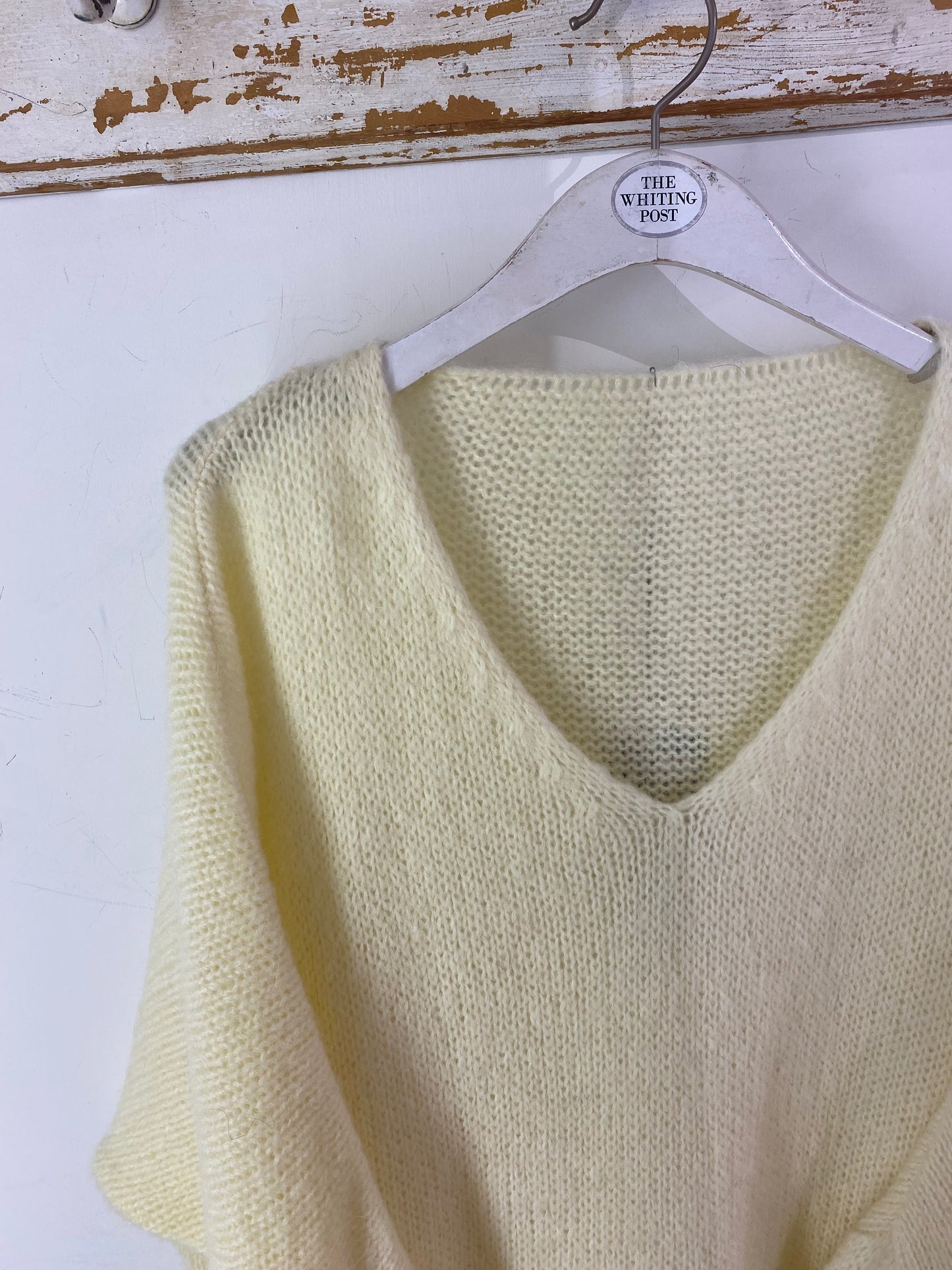 Italian collection mohair v-neck jumper - lemon yellow