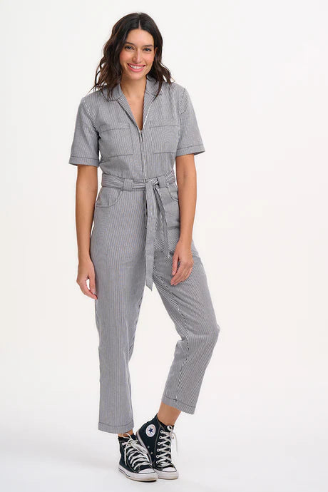 Sugarhill Meredith boiler suit - monochrome stripe