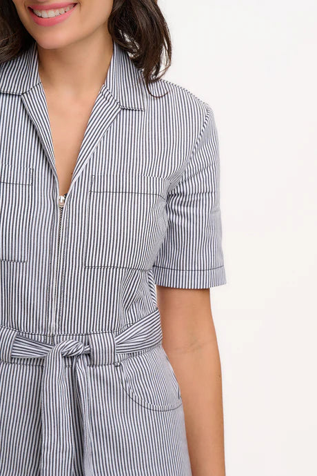 Sugarhill Meredith boiler suit - monochrome stripe