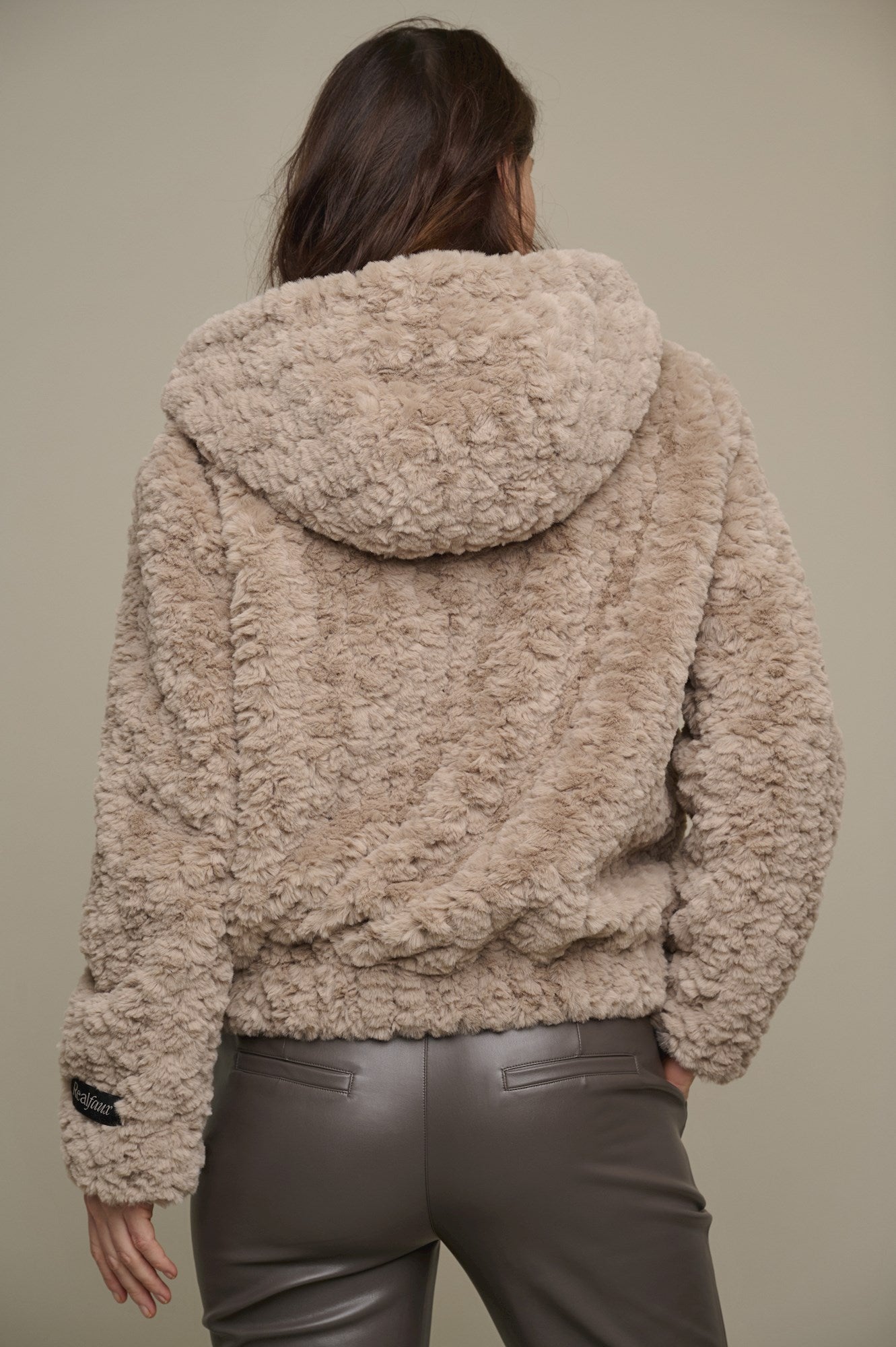Rino & Pelle Jorijn hooded faux fur jacket Light taupe