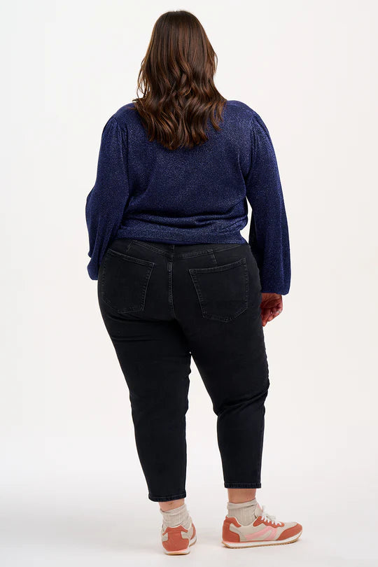 Sugarhill Tiff jumper - navy cherry motif