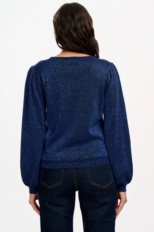 Sugarhill Tiff jumper - navy cherry motif