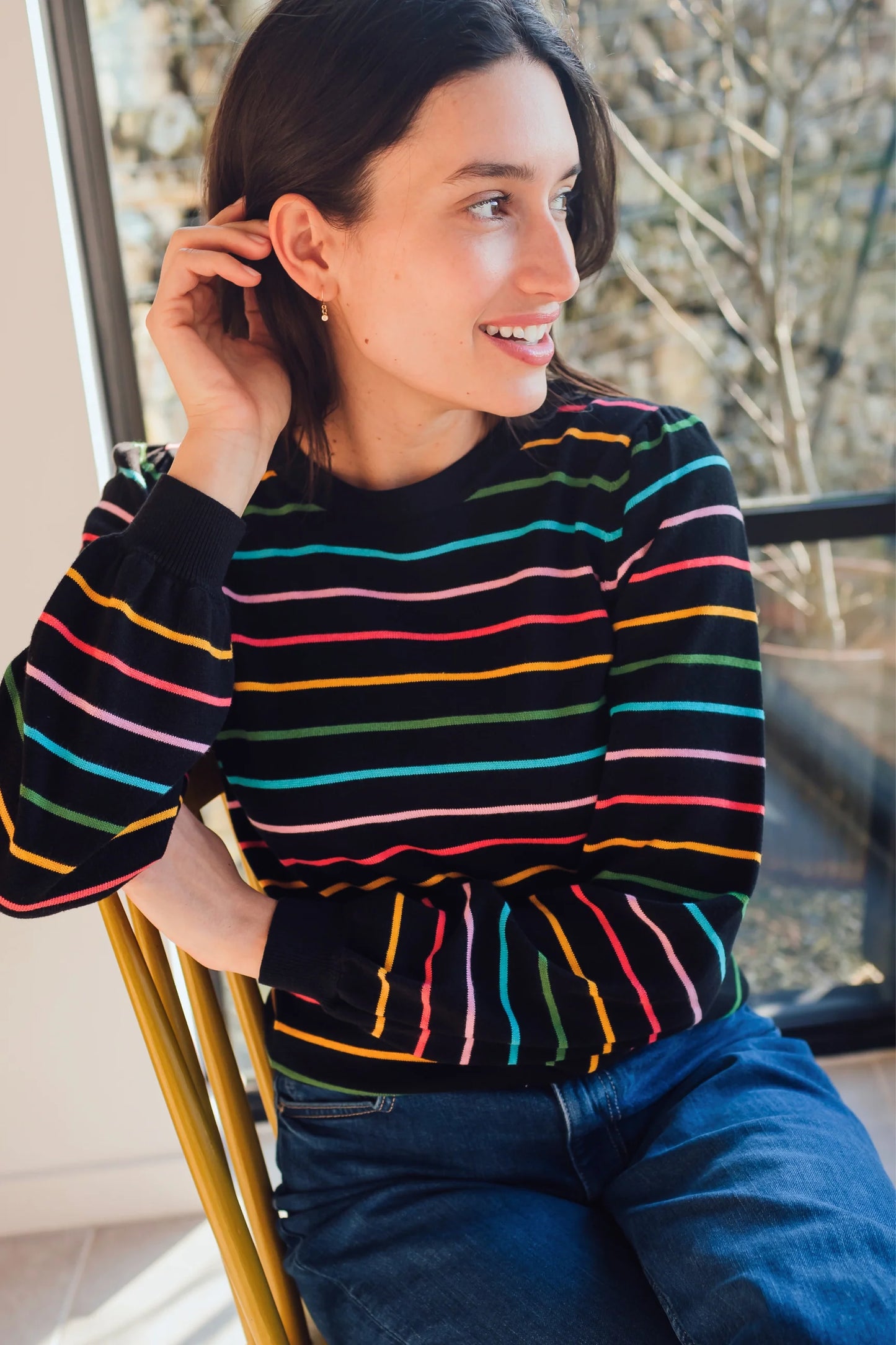 Sugarhill Madeline jumper rainbow stripes