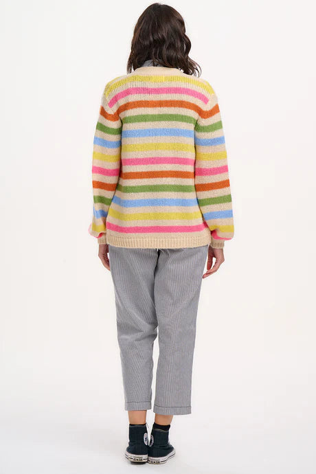 Sugarhill Yvette cardigan - multi cream rainbow