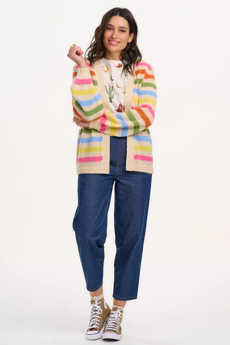 Sugarhill Yvette cardigan - multi cream rainbow