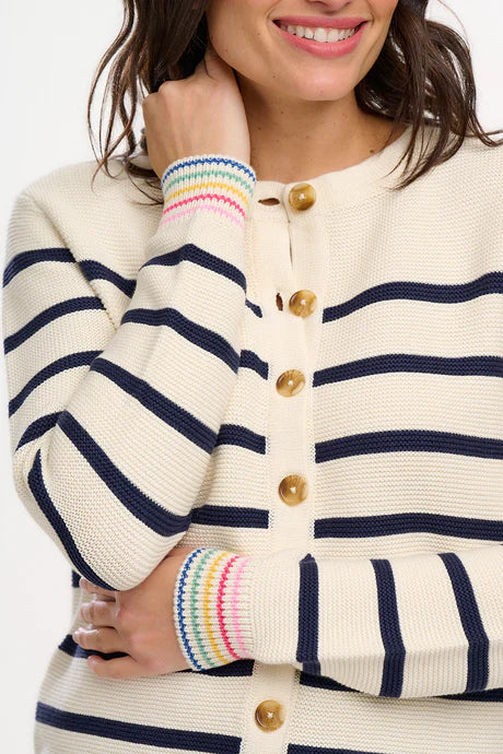 Sugarhill Anessa cardigan - off white rainbow stripes