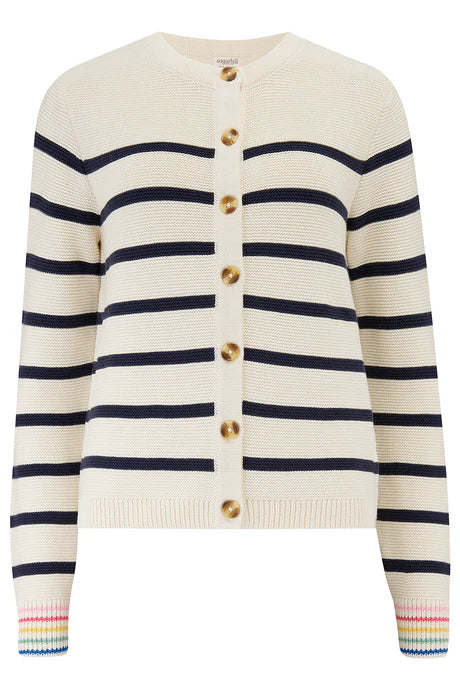 Sugarhill Anessa cardigan - off white rainbow stripes