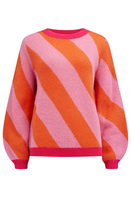 Sugarhill Essie jumper - pink / orange diagonal stripes